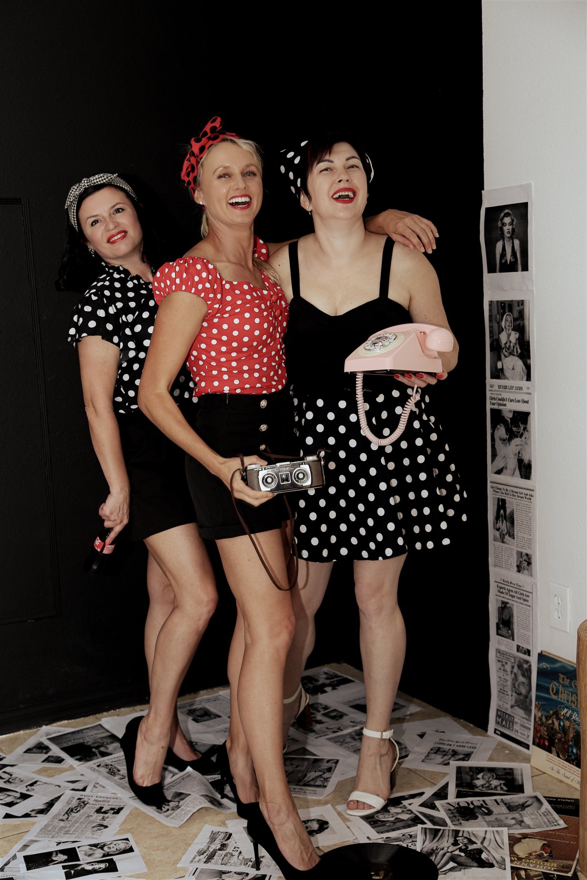 Woman posing at a themed photo event